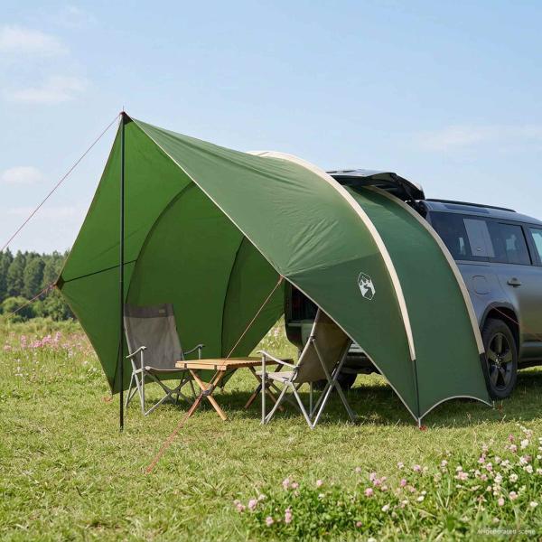 ARDEBO.de - Heck-Awnings wasserfest Grün 405 x 280 x 220 cm