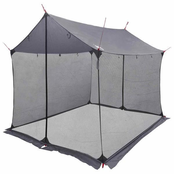 Camping-Tarp mit Netzwänden Grau und Orange 270 x 210 x 210 cm