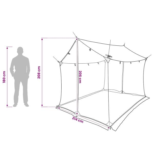 Camping-Tarp mit Netzwänden Grau und Orange 270 x 210 x 210 cm