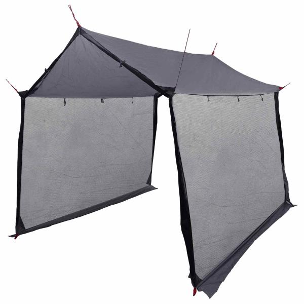 Camping-Tarp mit Netzwänden Grau und Orange 270 x 210 x 210 cm