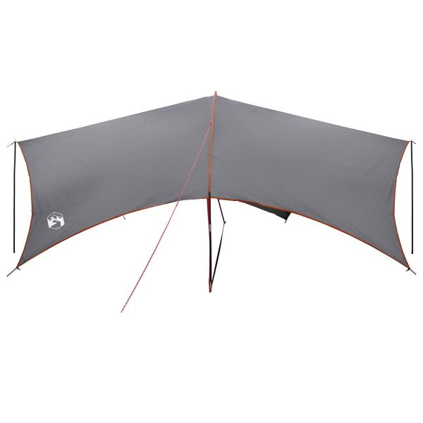 Camping Tarp Wasserfest Grau und Orange 695 x 580 x 200 cm