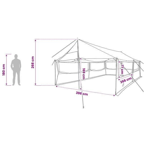 Familienzelt Blau 600 x 400 x 268 cm Polyester und Stahl