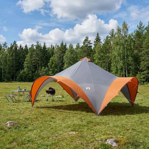 ARDEBO.de - Party-Zelt Grau und Orange 500 x 500 x 352 cm