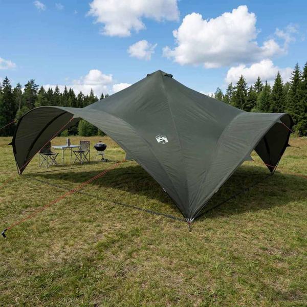 ARDEBO.de - Party-Zelt Armeegrün 600 x 600 x 400 cm Polyester und Stahl