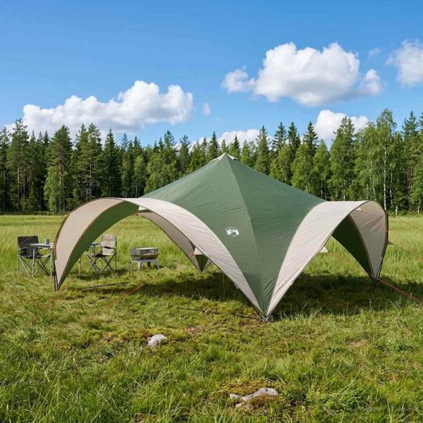 ARDEBO.de - Party-Zelt Grün 400 x 400 x 322 cm Polyester und Stahl