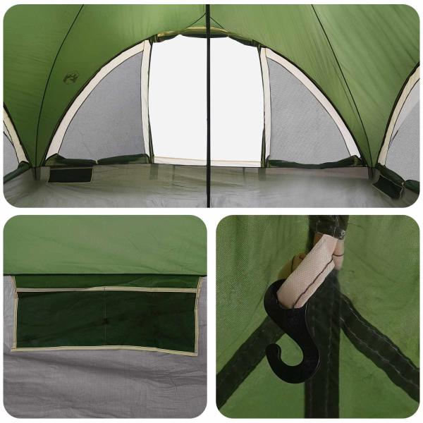 Tipi Zelt mit Dach Grün 18-Personen Polyester und Stahl