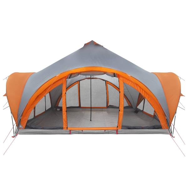 Tipi Zelt Grau und Orange 18-Personen Polyester und Stahl