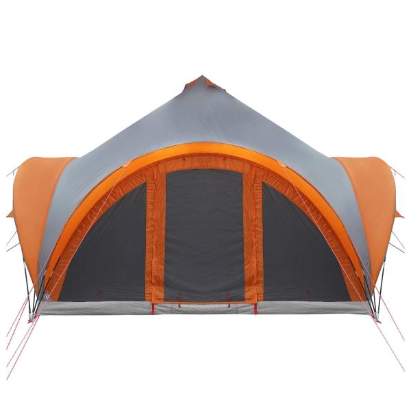 Tipi Zelt Grau und Orange 6-Personen Polyester und Stahl