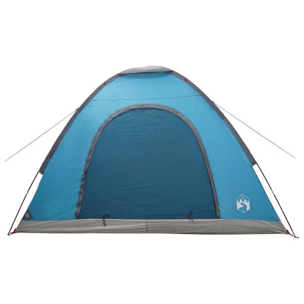 Campingzelt 4 Personen Blau 185T Polyester mit PU-Beschichtung