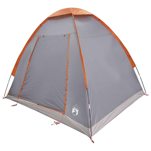 Campingzelt 2 Personen Grau und Orange Polyester und Stahl