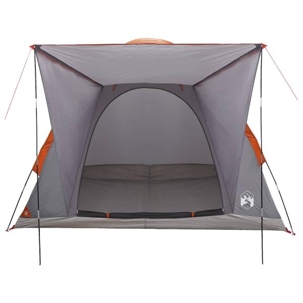 Campingzelt 2 Personen Grau und Orange Polyester und Stahl