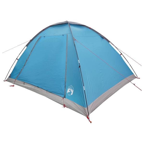 Campingzelt 6 Personen Blau Polyester und Stahl
