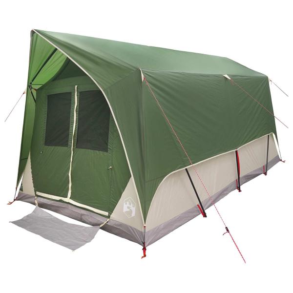 Tunnelzelt 8 Personen Grün Polyester und Stahl