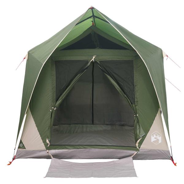 Tunnelzelt 8 Personen Grün Polyester und Stahl
