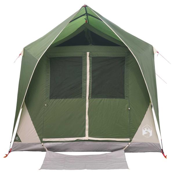 Tunnelzelt 8 Personen Grün Polyester und Stahl