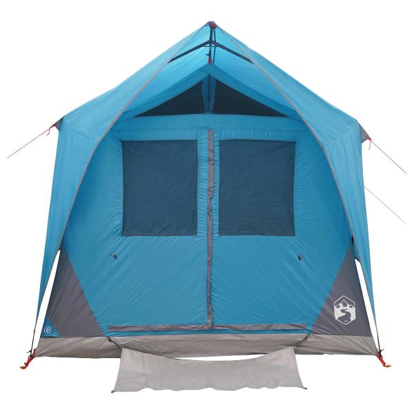 Tunnelzelt 8 Personen Blau Polyester und Stahl