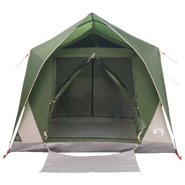Tunnelzelt mit Dach Grün 10 Personen Polyester und Stahl