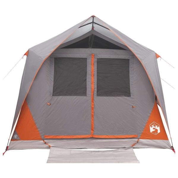 Tunnelzelt Grau und Orange 10 Personen Polyester und Stahl