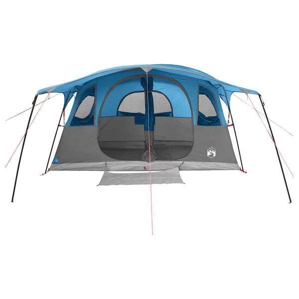 Tunnelzelt 6 Personen Blau Polyester und Stahl