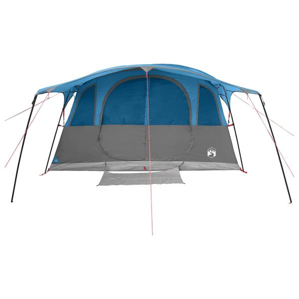 Tunnelzelt 6 Personen Blau Polyester und Stahl