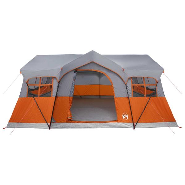Familienzelt 487 x 340 x 216 cm Grau und Orange