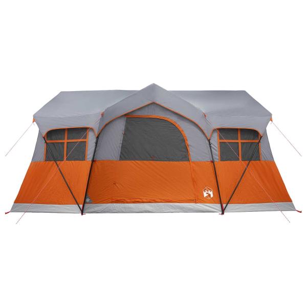 Familienzelt 487 x 340 x 216 cm Grau und Orange