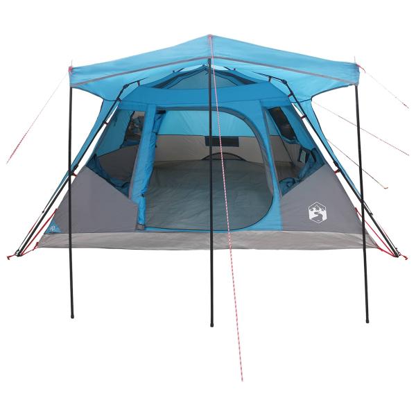 Familienzelt Blau 6-Personen Polyester und Stahl