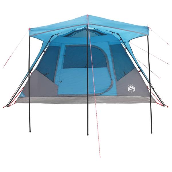 Familienzelt Blau 6-Personen Polyester und Stahl