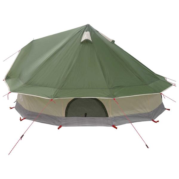 Tipi Zelt 18 Personen Grün Polyester und Stahl