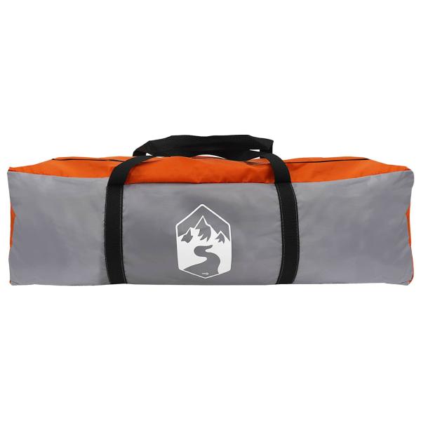 Tipi Zelt 20 Personen Grau und Orange Polyester und Stahl