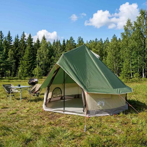 ARDEBO.de - Tipi Zelt 4 Personen Grün Polyester und Stahl