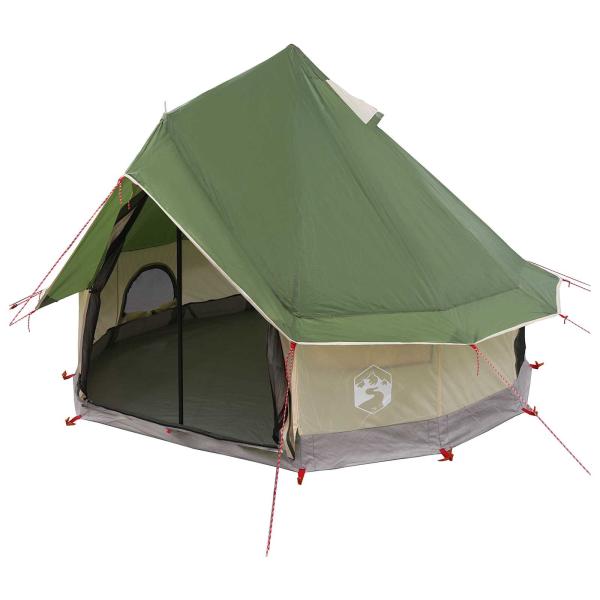 Tipi Zelt 4 Personen Grün Polyester und Stahl