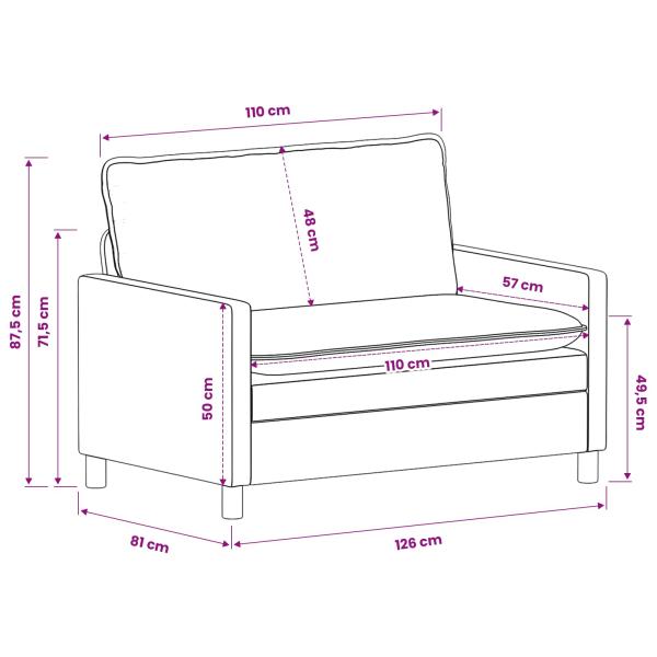 Sofa Marineblau 126 x 81 x 87,5 cm Polyester