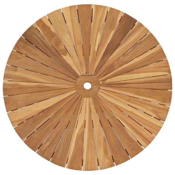 Klappbarer Gartentisch Natur Ø 110 x 75 cm Massivholz Teak