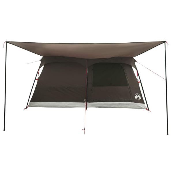 Familienzelt 10 Personen Braun Grau Polyester und Stahl