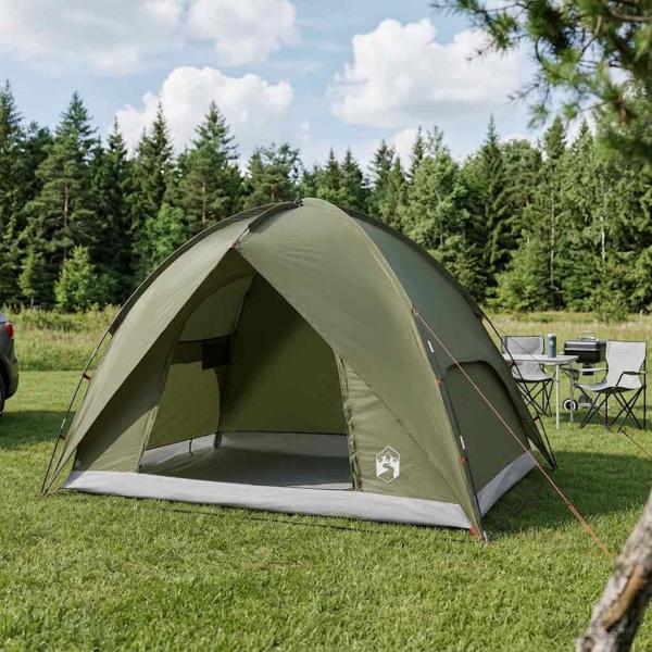 ARDEBO.de - Campingzelt mit Regenhaube wasserdicht 3 Personen Olivgrün