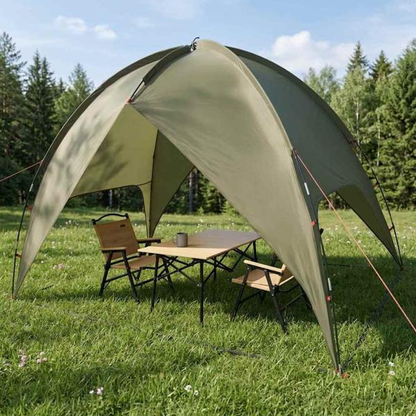 Campingzelt mit Regenhaube wasserdicht 3 Personen Olivgrün