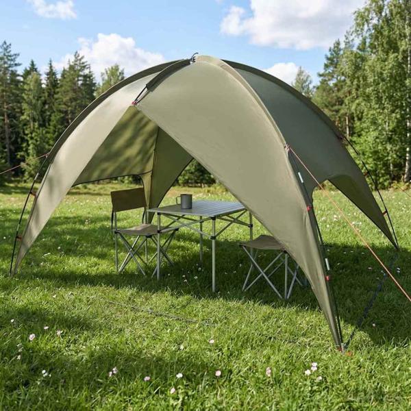 Campingzelt mit Regenhaube wasserdicht 4 Personen Olivgrün