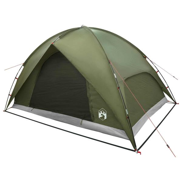 Campingzelt mit Regenhaube wasserdicht 4 Personen Olivgrün
