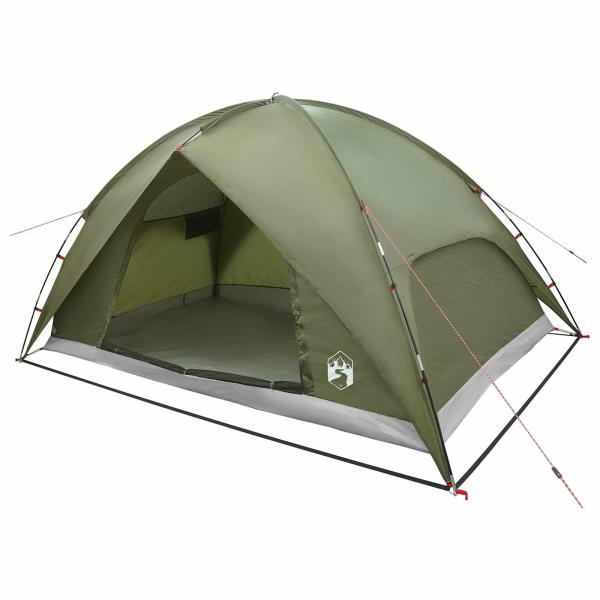 Campingzelt mit Regenhaube wasserdicht 4 Personen Olivgrün
