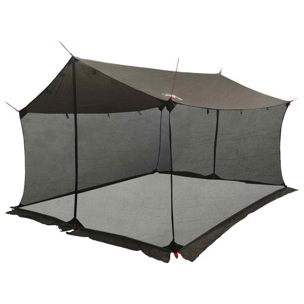 Camping-Tarp mit Netzwänden Braun Grau 340 x 260 x 220 cm