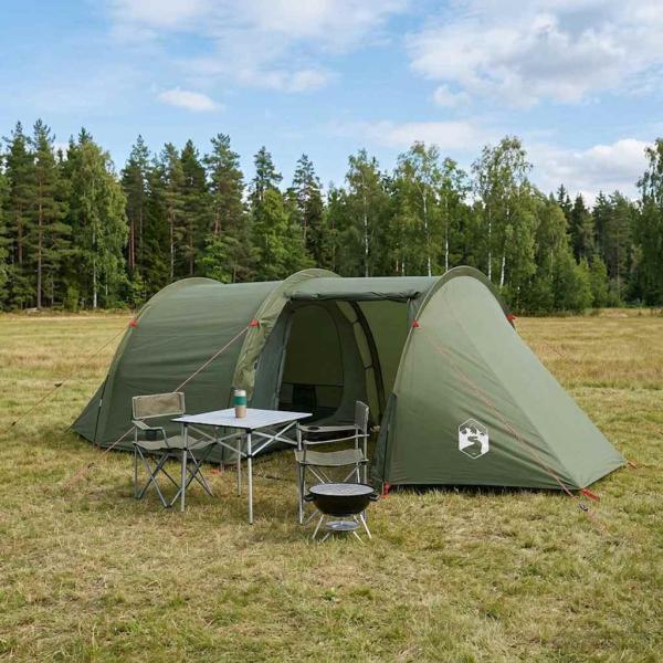 ARDEBO.de - Tunnelzelt Olive Grün 410 x 175 x 105 cm Polyester und Stahl