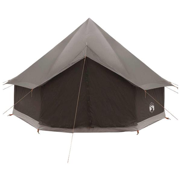 Tipi Zelt 6 Personen Braun Grau Polyester und Stahl
