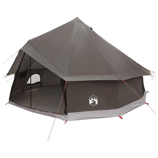 Tipi Zelt 8 Personen Braun Grau Polyester und Stahl