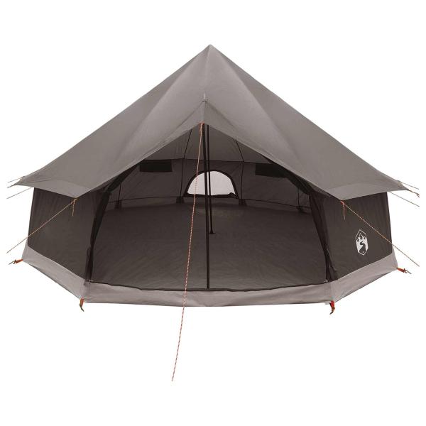 Tipi Zelt 8 Personen Braun Grau Polyester und Stahl