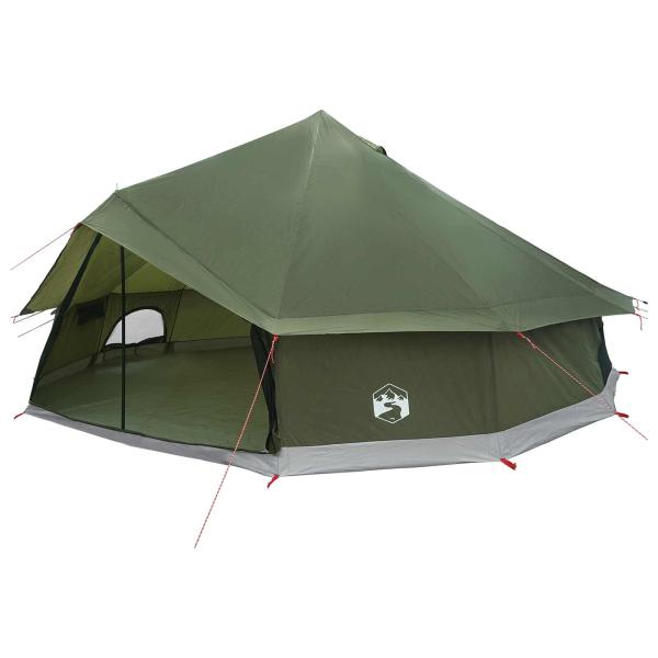 Tipi Zelt 12 Personen Armeegrün Polyester und Stahl