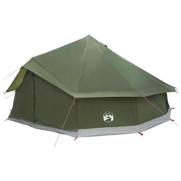 Tipi Zelt 12 Personen Armeegrün Polyester und Stahl