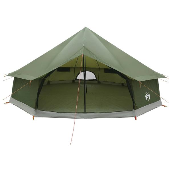 Tipi Zelt 12 Personen Armeegrün Polyester und Stahl