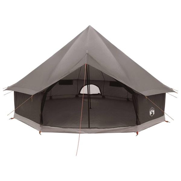 Tipi Zelt 10 Personen Braun Grau Polyester und Stahl