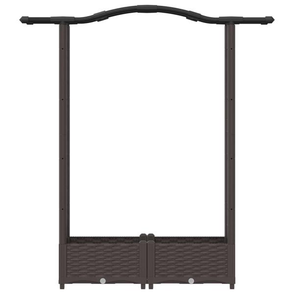 Hochbeet mit Rankgitter und Dach Braun 124 x 40 x 123 cm PP
